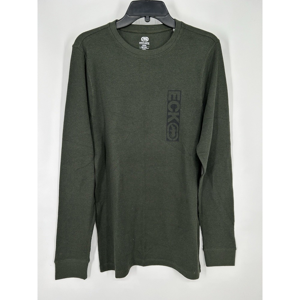 Ecko Unltd Waffle Knit Thermal Y2K Graphic Tee Long Sleeve Vintage Skater Medium